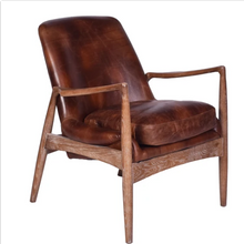 Load image into Gallery viewer, Danish Distressed Leather Armchair