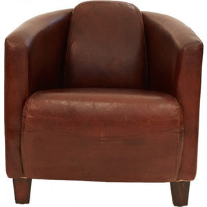 Aged Leather Tub Chair