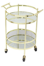Load image into Gallery viewer, Round Gold Steel Bar Trolley / Cart