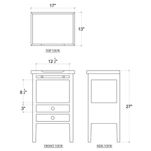 Eton 2 Drawer Pull Out Shelf Bedside