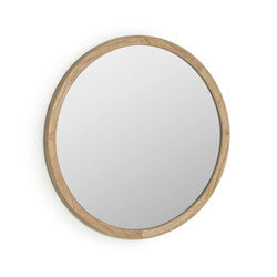 ALUM Round Timber Mirror