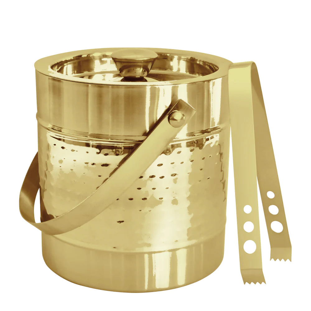 Gold Ice-Bucket and Tongs