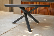 Load image into Gallery viewer, Melton Craft Apollo Outdoor Round Glass Table with Charcoal Frame