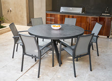 Load image into Gallery viewer, Melton Craft Apollo Outdoor Round Glass Table with Charcoal Frame