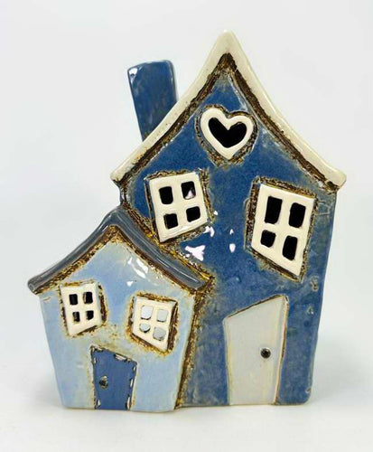 Tealight Cottages - Ceramic Blue Cottage