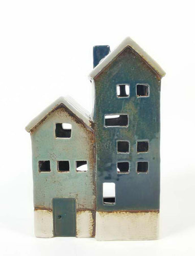 Tealight Cottages - Ceramic Double House 2