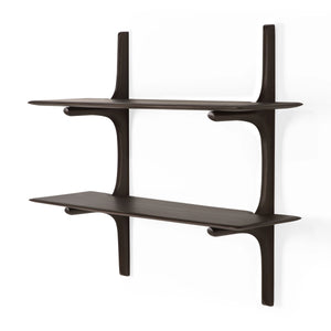 Ethnicraft Mahogany Dark Brown PI Wall Shelves