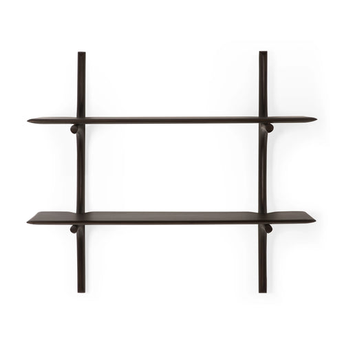 Ethnicraft Mahogany Dark Brown PI Wall Shelves