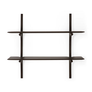 Ethnicraft Mahogany Dark Brown PI Wall Shelves