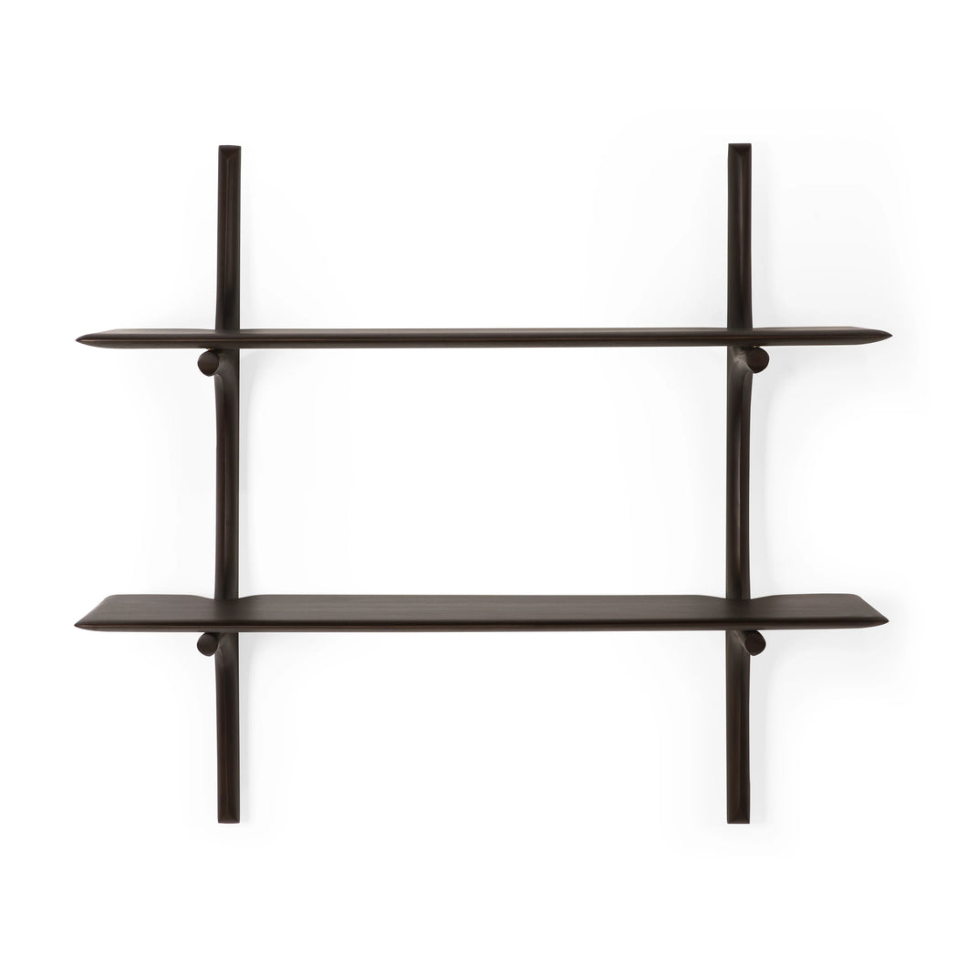 Ethnicraft Mahogany Dark Brown PI Wall Shelves