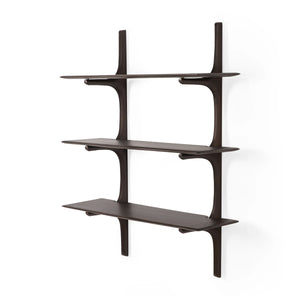 Ethnicraft Mahogany Dark Brown PI Wall Shelves
