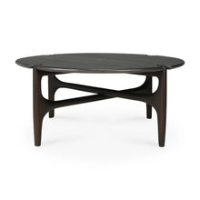 Load image into Gallery viewer, Ethnicraft Mahogany PI Round Coffee Table Dark Brown