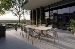 Melton Craft Otway Outdoor  Extension Table with  Addis Rope Chairs