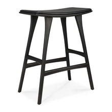 Load image into Gallery viewer, Ethnicraft Oak Black Osso Counter Stool Black Leather