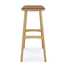 Load image into Gallery viewer, Ethnicraft Oak Osso Counter Stool Cognac Leather