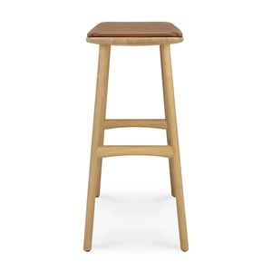 Ethnicraft Oak Osso Counter Stool Cognac Leather