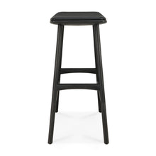 Load image into Gallery viewer, Ethnicraft Oak Black Osso Counter Stool Black Leather