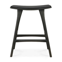 Load image into Gallery viewer, Ethnicraft Oak Black Osso Counter Stool Black Leather