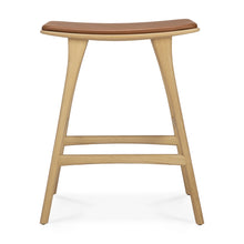 Load image into Gallery viewer, Ethnicraft Oak Osso Counter Stool Cognac Leather