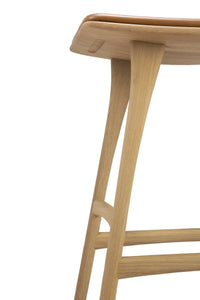 Ethnicraft Oak Osso Counter Stool Cognac Leather