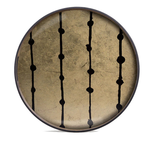 Ethnicraft Gold Leaf Dots Glass Tray Ethnicraft Gold Leaf Dots Glass Tray
