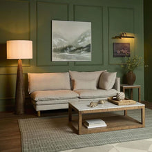 Load image into Gallery viewer, Samson Wood Floor Lamp Saddle Base with Natural Shade