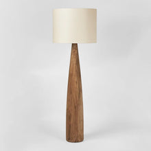 Load image into Gallery viewer, Samson Wood Floor Lamp Saddle Base with Natural Shade