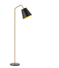 Load image into Gallery viewer, Soma Satin Brass &amp; Black Floor Lamp