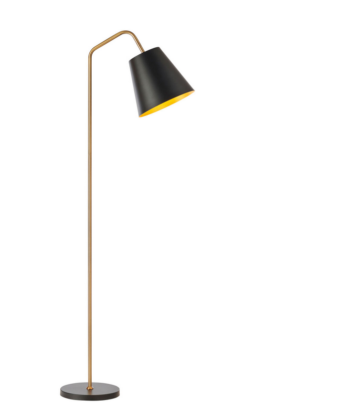 Soma Satin Brass & Black Floor Lamp