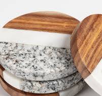 Load image into Gallery viewer, Set 4 Coasters Marble Multicolour