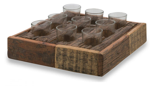 Reclaim Wood Squ 9 T Lite Holder