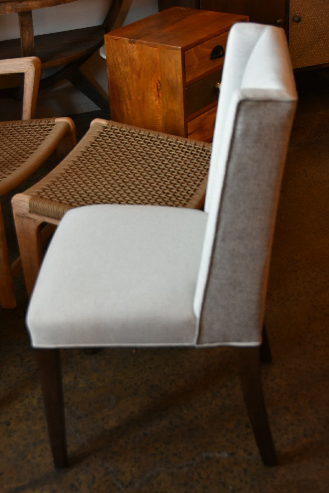 Upholstered sales timber chair
