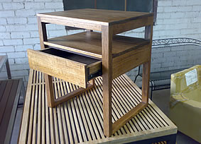 Bedside-solid recycled timber