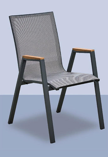 Sling Outdoor Chair with Teak Arms