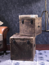 Load image into Gallery viewer, Leather Storage Boxes- Set of Two