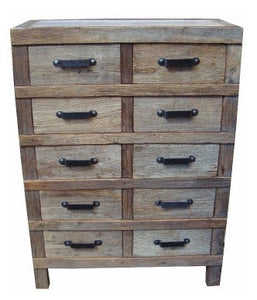 Industrial Iron Large Chest of Drawers-Recycled Timber