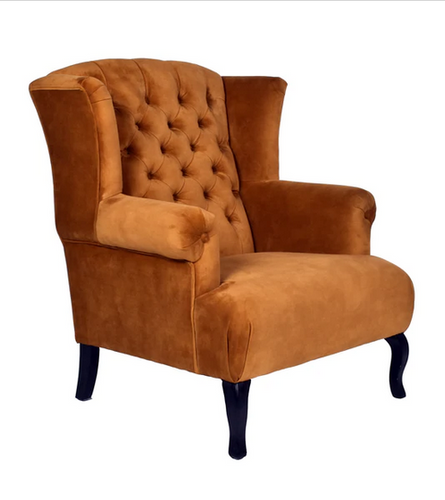 Velvet Wingback Chair