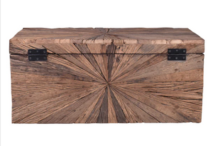 Patterned Wooden Large Trunk
