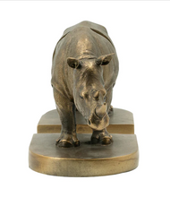 Load image into Gallery viewer, Bronze Rhino Bookends