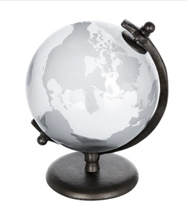 Glass and Metal World Globe