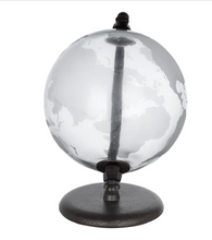 Load image into Gallery viewer, Glass and Metal World Globe