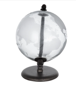Glass and Metal World Globe