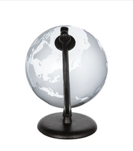 Load image into Gallery viewer, Glass and Metal World Globe