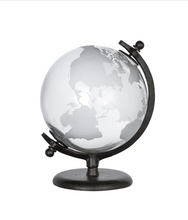 Load image into Gallery viewer, Glass and Metal World Globe