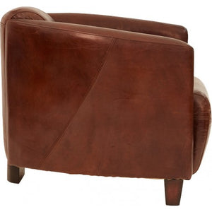 Aged Leather Tub Chair