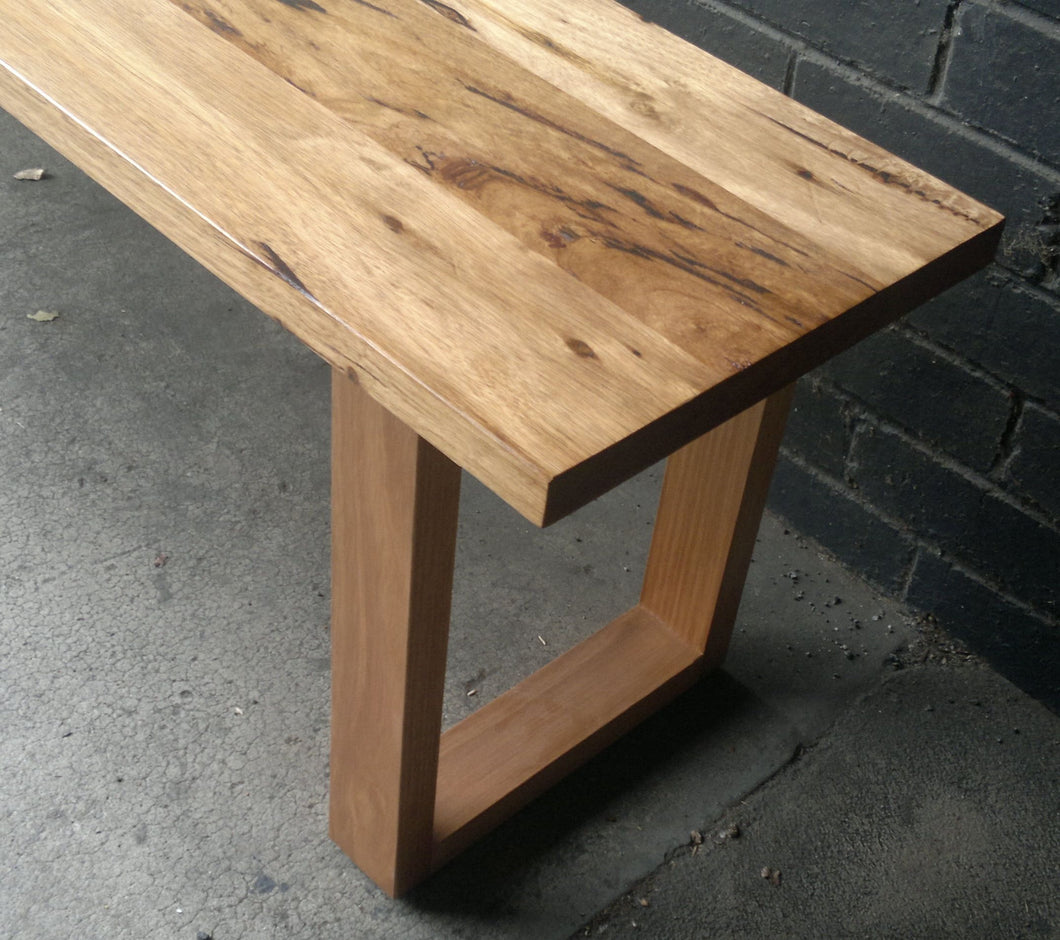 Recycled Australian Timber 'U' Base Bench.