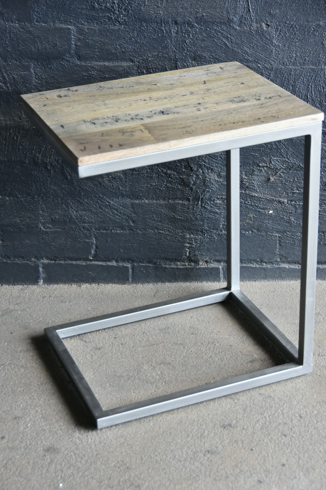 Side Table-'C' Timber and Metal.