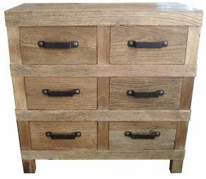 Recycled Timber and Industrial Iron Chest of Drawers