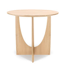 Ethnicraft Oak Geometric Side Table