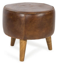 Load image into Gallery viewer, Leather Low Stool